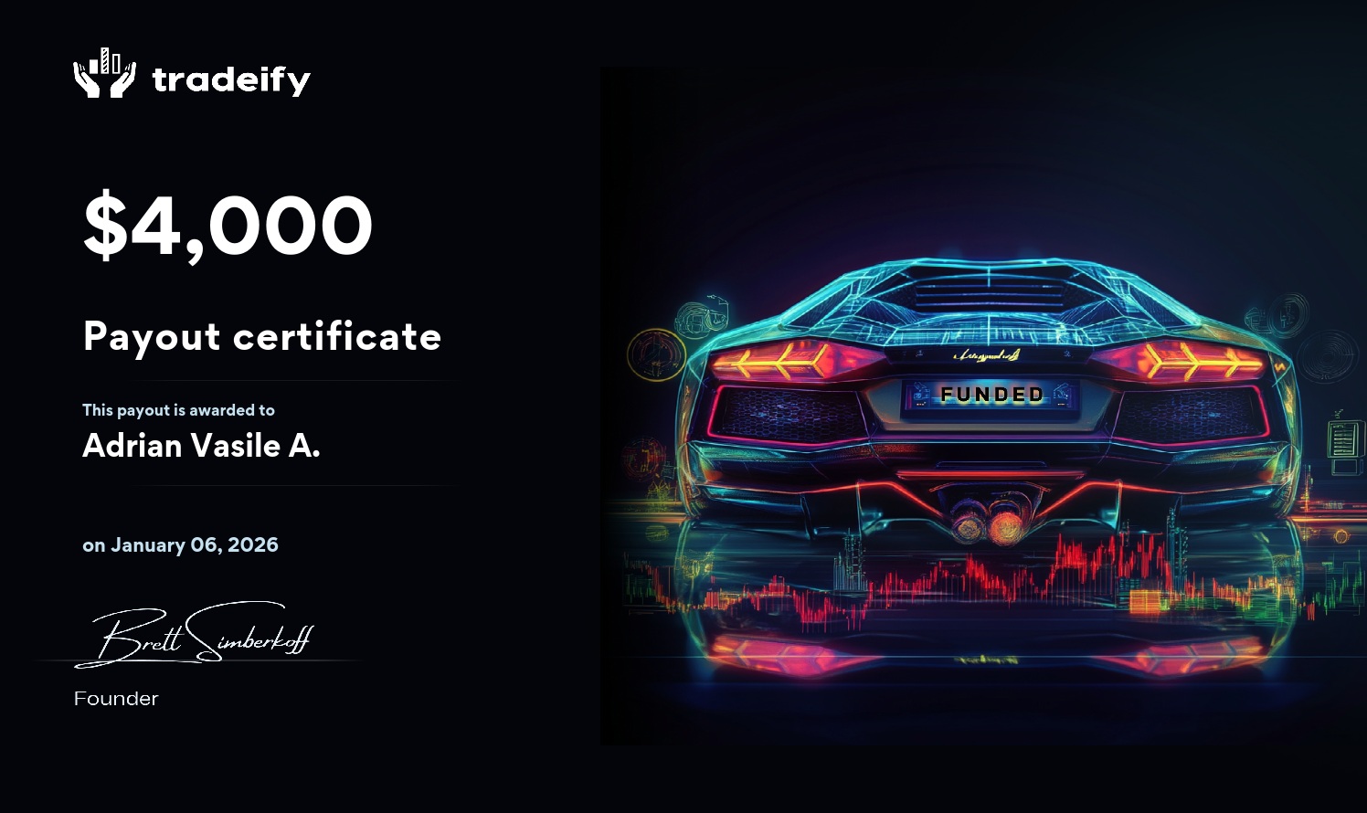 Payout certificate, $4,000